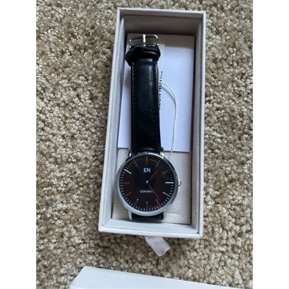 Elon Novac ALEXANDER IOB Black Wristwatch, MSRP $229 - Picture 1 of 14